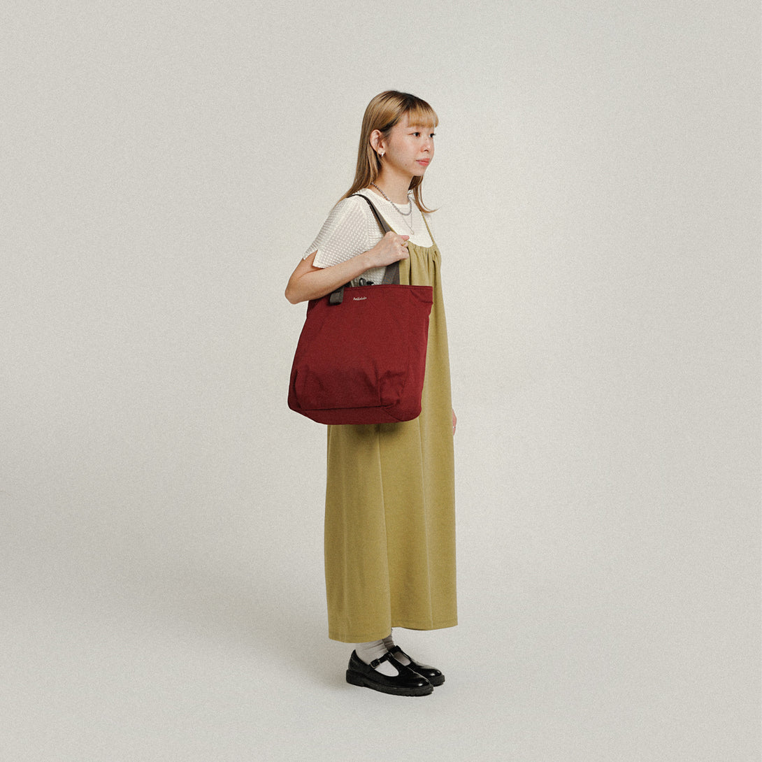 JONNA (ECO Edition) - Double-sided Versatile Tote - HELLOLULU LIVING SOLUTIONS. Berry Wine/ Glacier Gray (New Color)
