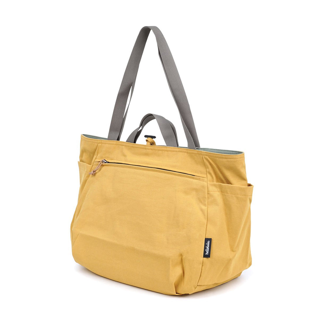 JAKE (ECO Edition) - Double-sided 2-way Tote - HELLOLULU LIVING SOLUTIONS. Pastel Green/Daisy Yellow