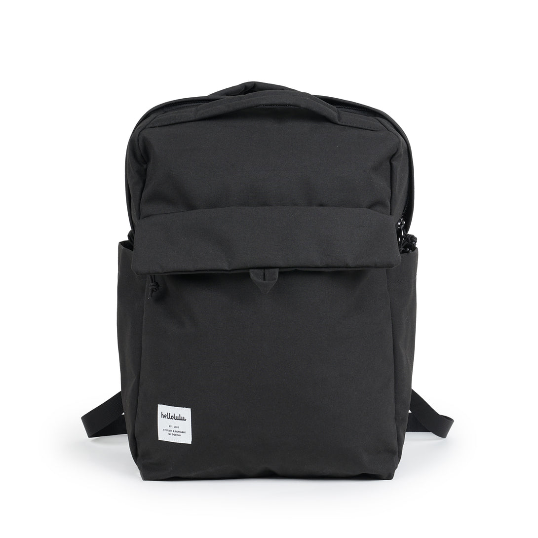 CARTER (ECO Edition) - All Day Backpack - HELLOLULU LIVING SOLUTIONS. Flat Black