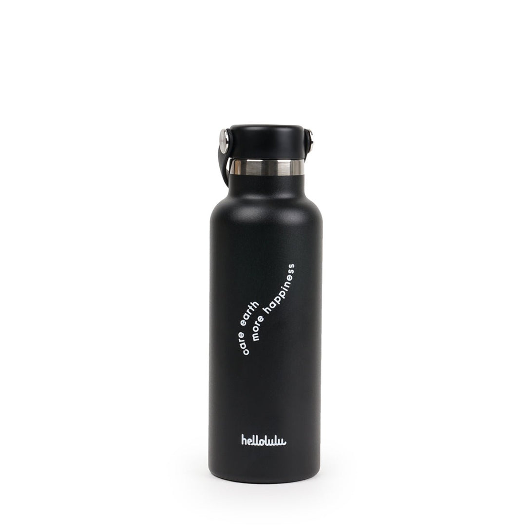 hellolulu edition Hydro Flask Standard Bottle 18oz - HELLOLULU LIVING SOLUTIONS. Black