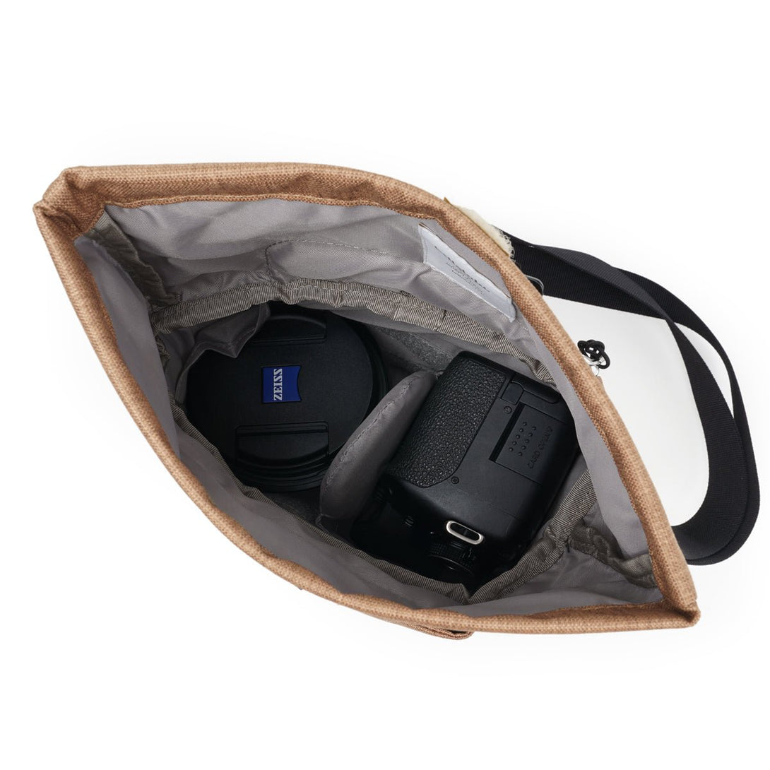 DEON (ECO Edition) - Compact Camera Bag - HELLOLULU LIVING SOLUTIONS. Teak Brown