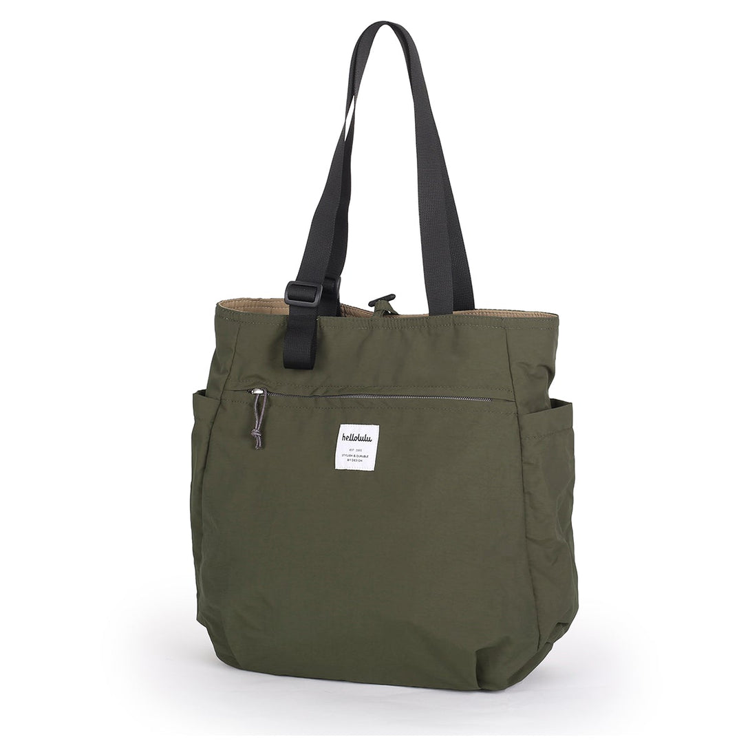 JONNA - Double-sided Versatile Tote - HELLOLULU LIVING SOLUTIONS. Frosted Almond / Kale