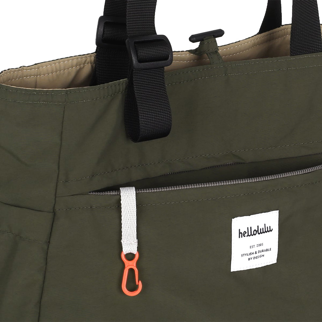 JONNA - Double-sided Versatile Tote - HELLOLULU LIVING SOLUTIONS. Frosted Almond / Kale