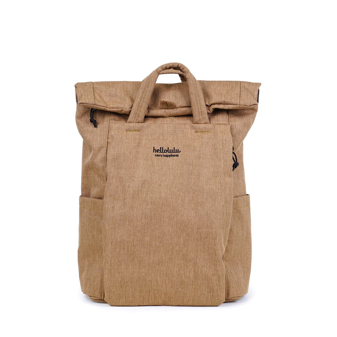 TATE (ECO Edition) - All Day Backpack - HELLOLULU LIVING SOLUTIONS. Teak Brown