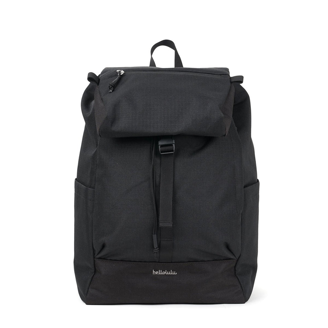 SARO - Utility Flap Backpack M - HELLOLULU LIVING SOLUTIONS. Charcoal Black